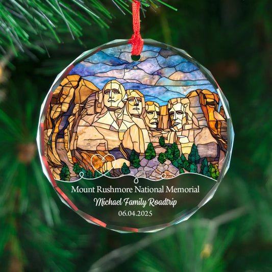 Personalized Mount Rushmore National Memorial Ornament, Presidential Monument Souvenir, Adventure Vacation Ornament