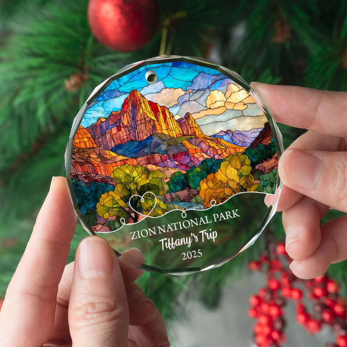 Personalized Zion National Park Ornament, Custom Travel Adventure Keepsake, US National Park Souvenir