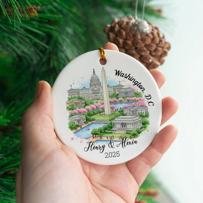Personalized Washington, D.C Ornament, Washington D.C Gifts, Washington Monument Keepsake, Custom Travel Souvenir