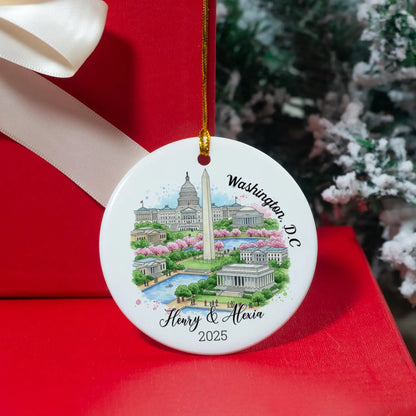Personalized Washington, D.C Ornament, Washington D.C Gifts, Washington Monument Keepsake, Custom Travel Souvenir